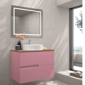 Mueble de baño con encimera de madera Bruntec Limo colores