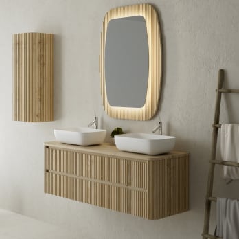 Mueble de baño con encimera de madera maciza Bruntec Baviera