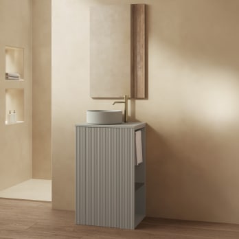 Mueble de baño Royo Bassi con encimera de madera  fondo reducido