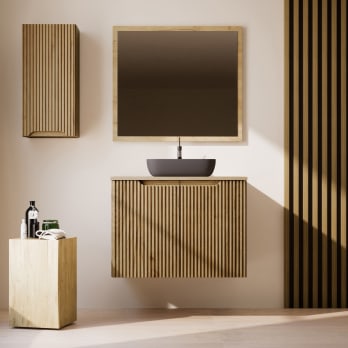Mueble de baño con encimera de madera maciza Bruntec Alpes 14