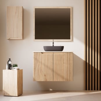 Mueble de baño con encimera de madera maciza Bruntec Alpes 14