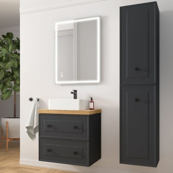 Mueble de baño con encimera de madera Salgar Renoir
