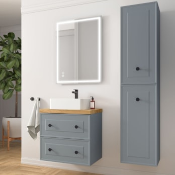 Mueble de baño con encimera de madera Salgar Renoir