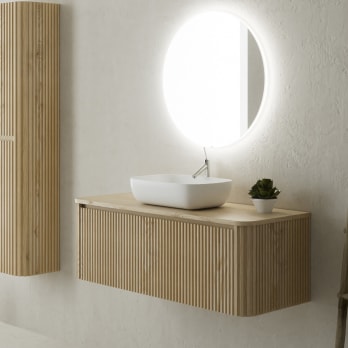 Mueble de baño con encimera de madera maciza Bruntec Baviera