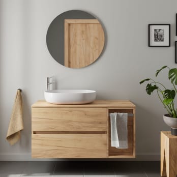 Mueble de baño con encimera de madera Bruntec Altea