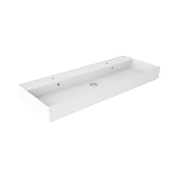 Lavabo encastrado para dos grifos de un seno 12 cm alto Visobath Lila