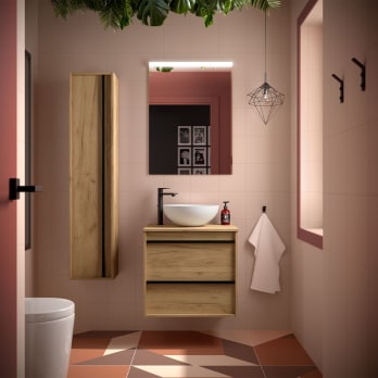 Mueble de baño con encimera de madera Salgar Attila