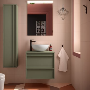 Mueble de baño con encimera de madera Salgar Attila