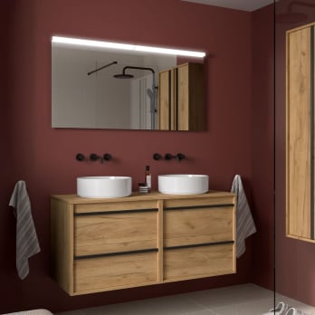 Mueble de baño con encimera de madera Salgar Attila