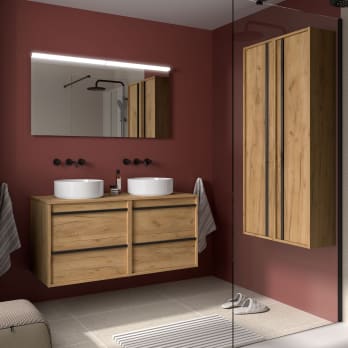 Mueble de baño con encimera de madera Salgar Attila