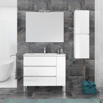 HAY mueble de baño estrecho 170cm 4 cajones color Rosee.