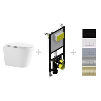 Pack inodoro + cisterna empotrada + pulsador Fossil Natura Bolonia