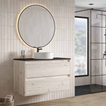 Mueble de baño con encimera Piedra Compactada negra Bruntec Artemisa