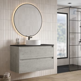 Mueble de baño con encimera Piedra Compactada negra Bruntec Artemisa