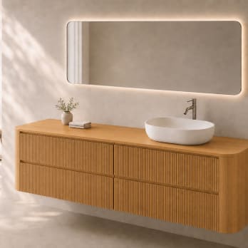 Mueble de baño con encimera de madera Bruntec Duna