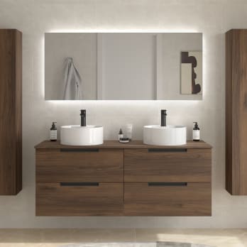 Conjunto mueble de baño Salgar Leni con lavabo sobre encimera