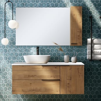 Mueble de baño con encimera de Solid Surface Bruntec Coban