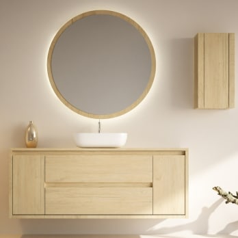 Mueble de baño con encimera de madera maciza Bruntec Alpes 13