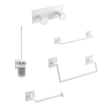 Conjunto accesorios de baño Complete de Cosmic a pared Stick blanco mate