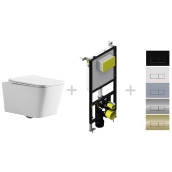 Pack inodoro + cisterna empotrada + pulsador Fossil Natura Florencia
