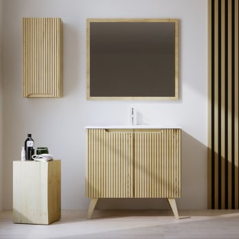 Conjunto de mueble de baño de madera maciza Bruntec Alpes 14