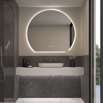 Baño con espejos de luz led indirecta.  Espejos para baños, Espejos, Espejo  con luces led