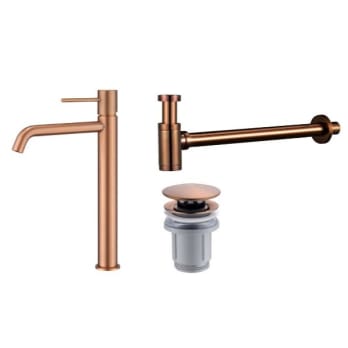 Pack Grifo de lavabo caño alto Imex Monza + Válvula click-clack + Sifón visto redondo