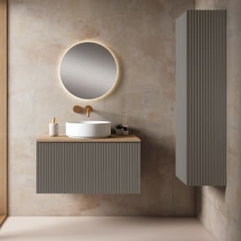 Mueble de baño con encimera MDF Hidrófuga Visobath Bari