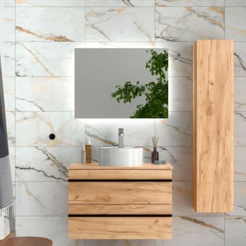 Conjunto mueble de baño con lavabo sobre encimera Salgar Born
