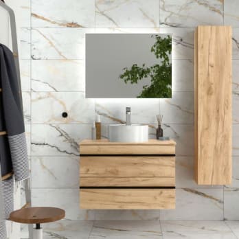 Conjunto mueble de baño con lavabo sobre encimera Salgar Born