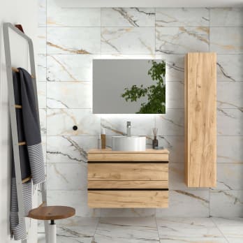 Conjunto mueble de baño con lavabo sobre encimera Salgar Born