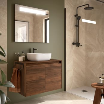 Mueble de baño con encimera de madera Salgar Noja