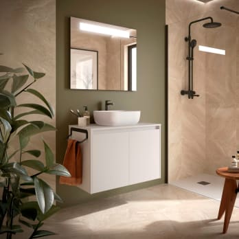 Mueble de baño con encimera de madera Salgar Noja