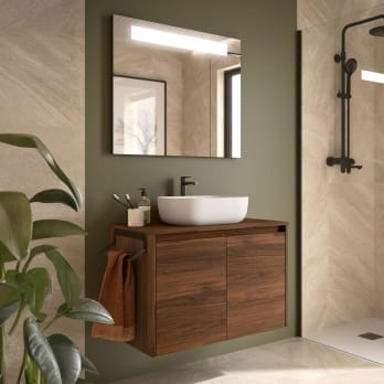Mueble de baño con encimera de madera Salgar Noja