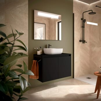 Mueble de baño con encimera de madera Salgar Noja