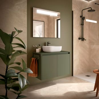 Mueble de baño con encimera de madera Salgar Noja