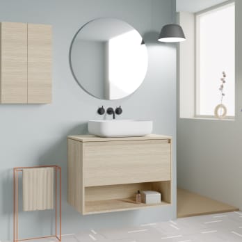 Conjunto mueble de baño con lavabo sobre encimera Amizuva Niwa Top