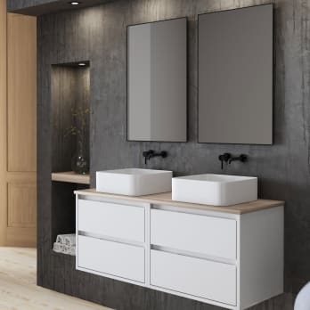 Mueble de baño con encimera de madera Bruntec Boston