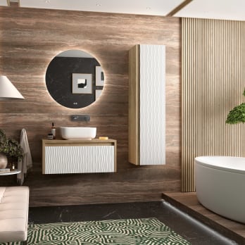 Mueble de baño Coycama lambda con encimera de madera