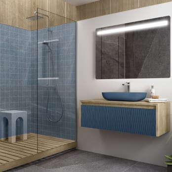 Mueble de baño Coycama lambda con encimera de madera