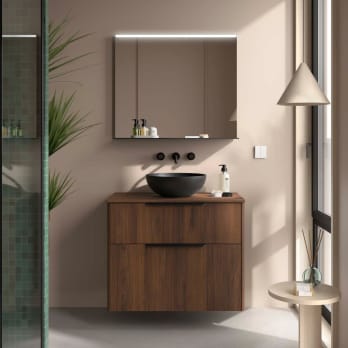 Mueble de baño con encimera de madera Salgar Luva