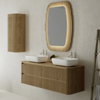 Mueble de baño con encimera de madera maciza Bruntec Baviera