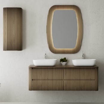 Mueble de baño con encimera de madera maciza Bruntec Baviera
