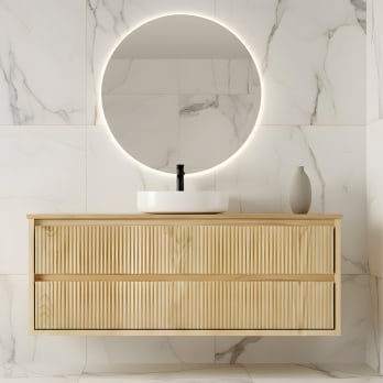 Mueble de baño madera maciza con encimera de madera Bruntec Alpes 19