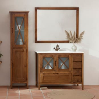 Conjunto mueble de baño rústico Bruntec Kai
