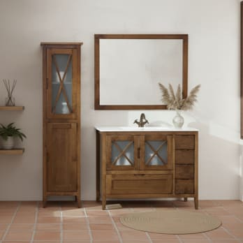 Conjunto mueble de baño rústico Bruntec Kai