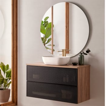 Conjunto mueble de baño frente rejilla con encimera Sanchís Koba