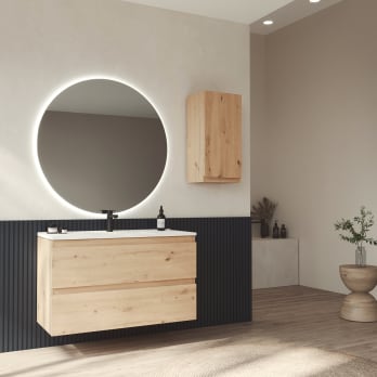 Mueble de baño color madera fondo reducido 37.8 cm Bruntec Vilma