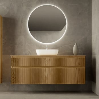 Mueble de baño con encimera de madera maciza Bruntec Alpes