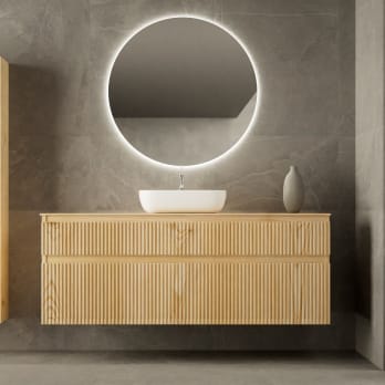 Mueble de baño con encimera de madera maciza Bruntec Alpes